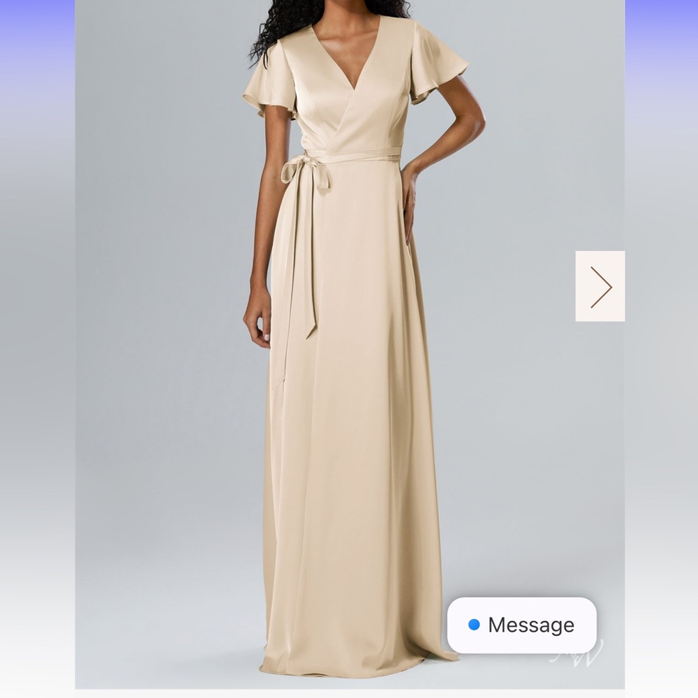 Silk Champagne Gown Bridesmaid Dress